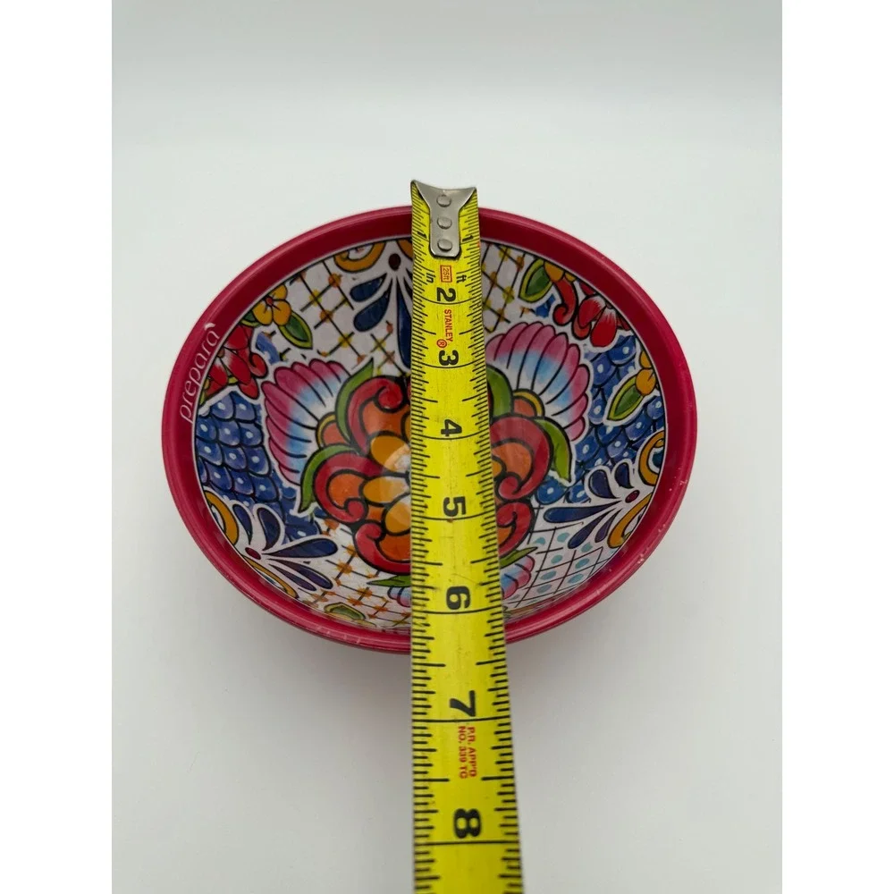 Prepara Taco Carousel and Party Bowl Set Melamine Talavera Floral Serving Tray
